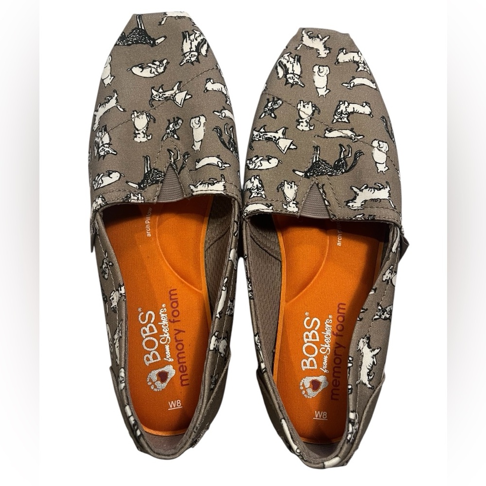 NWOT Bobs From Sketchers Plush Dog Pattern Slide On Shoes Size 8. - Picture 7 of 7